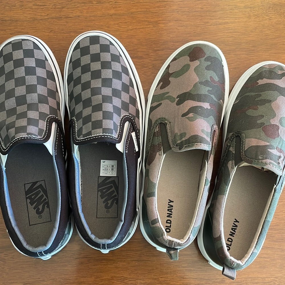Vans (2 pack) Grey Black Checkerboard Slip-On